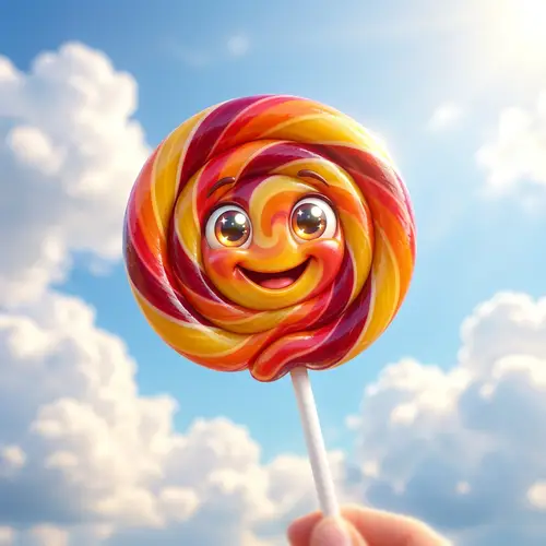 Cheerful Lollipop with Vibrant Colors