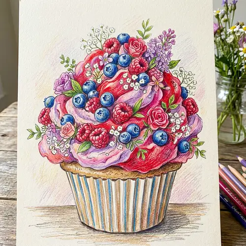 Vibrant 3D Giant Cupcake Design