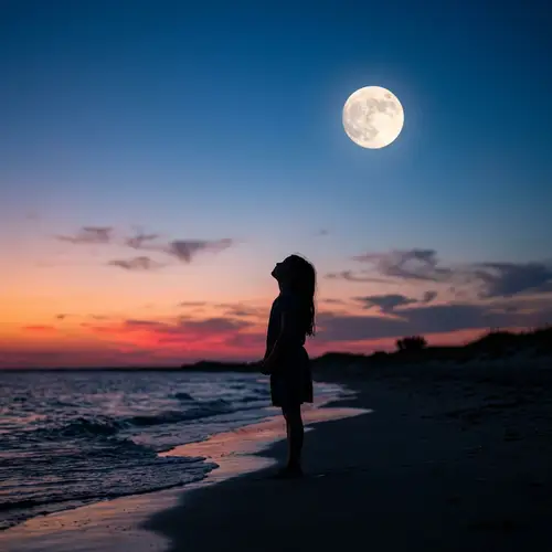 Ethereal Moonlit Beach Scene | Artistic Photography