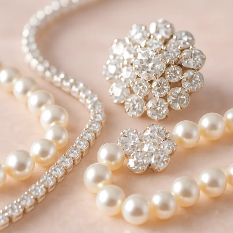 Elegant Diamond & Pearl Still Life Photography