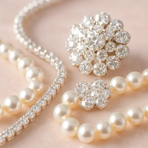 Elegant Diamond & Pearl Still Life Photography