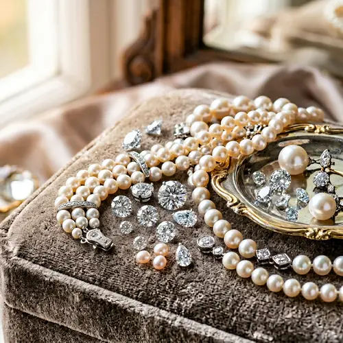Elegant Diamond & Pearl Still Life Photography