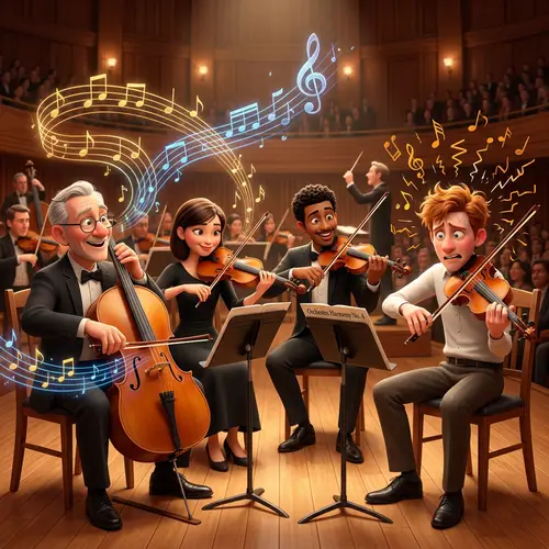3D Pixar Orchestra Animation: Harmonious and Discordant