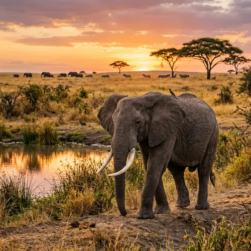 Majestic Elephant in African Savannah | Wildlife Harmony