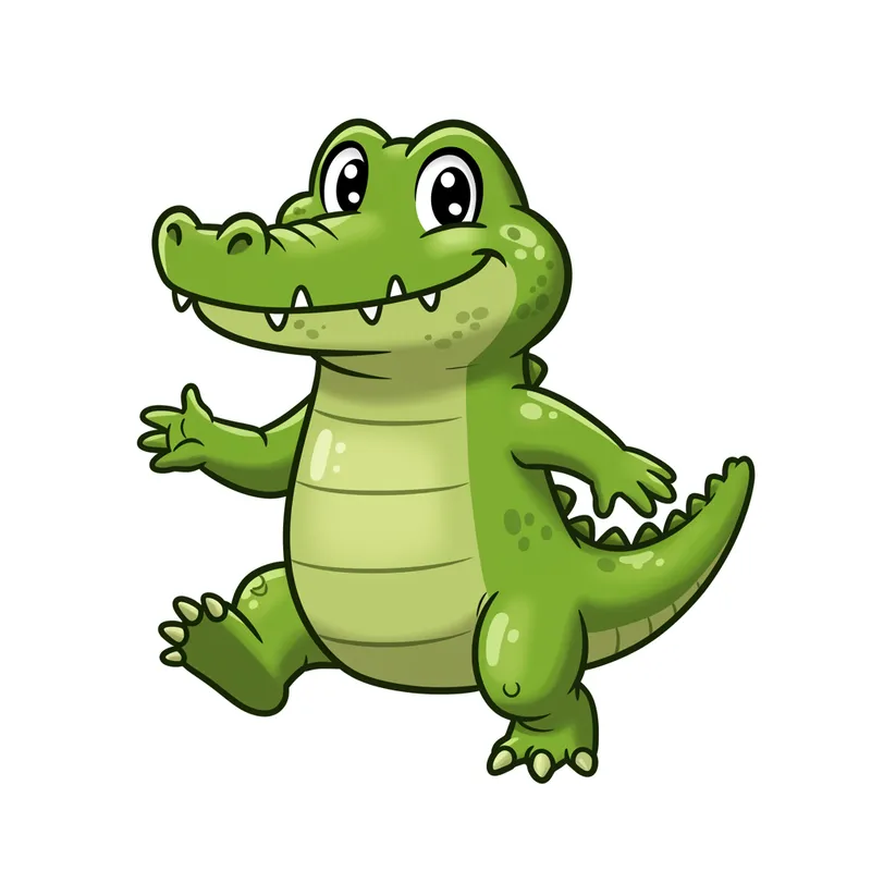 Friendly 2D Crocodile Mascot Design