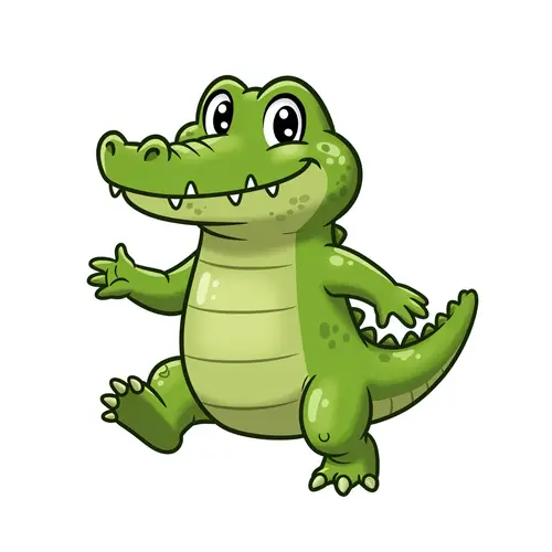 Friendly 2D Crocodile Mascot Design