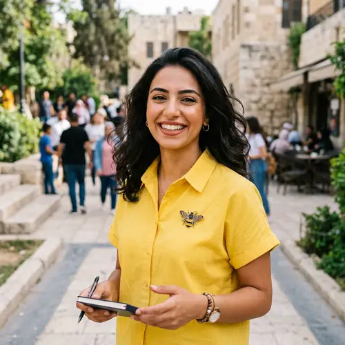 Confident Middle Eastern Woman in Yellow Shirt