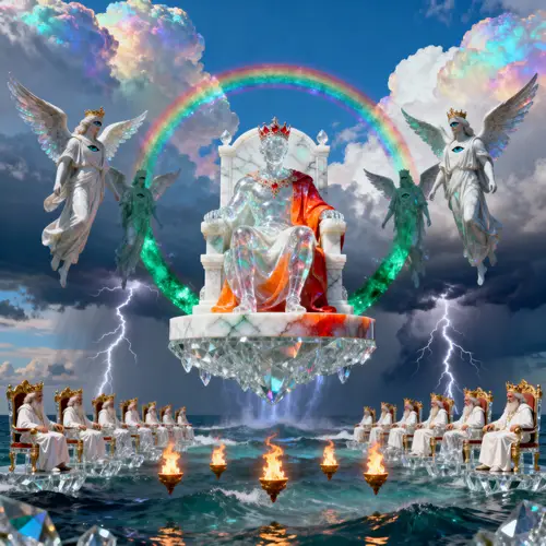 Epic Hyper-Realistic Throne in Celestial Sky