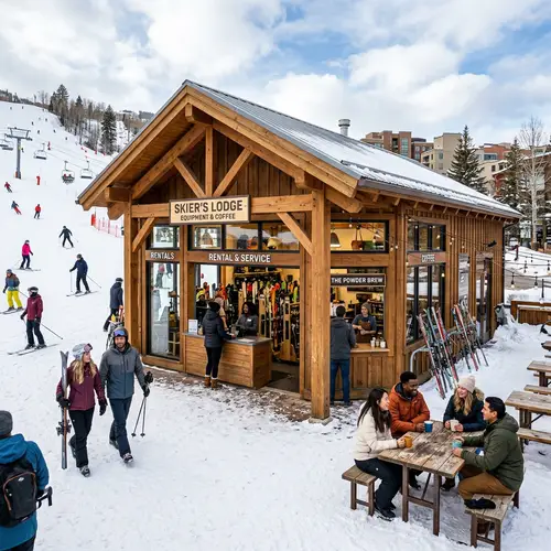 Single-Story Ski Equipment Store: Timber-Frame Construction