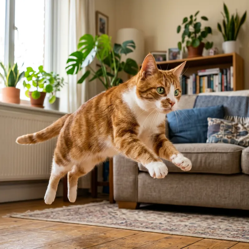 Playful Orange and White Domestic Shorthair Cat Playful Orange and White Domestic Shorthair Cat