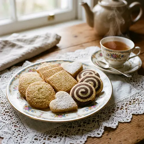 Delicious Biscuits on Antique Plate | Sweet Treats Variety