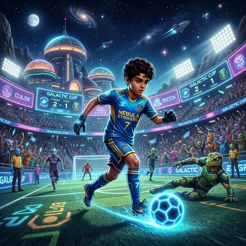 Intergalactic Soccer Tournament: Young Boy's Epic Game
