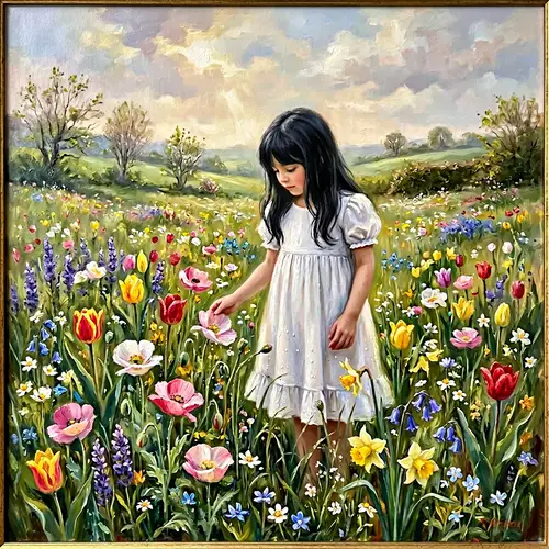 Spring Solstice: Cherished Moments in Oil Painting