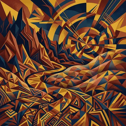 Dynamic Abstract Landscape in Geometric Patterns