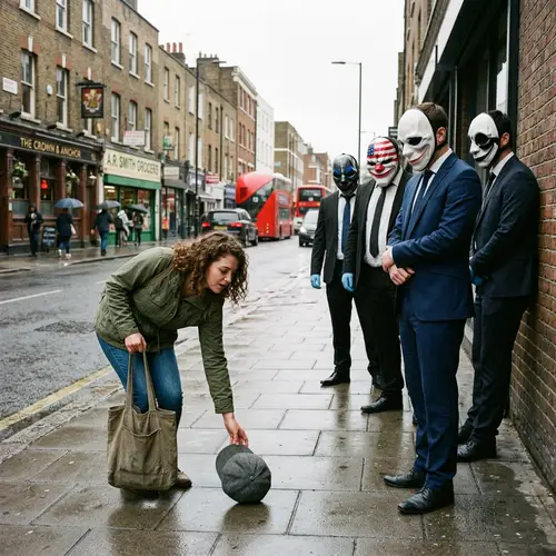 Payday Characters Spotting a Dropped Hat