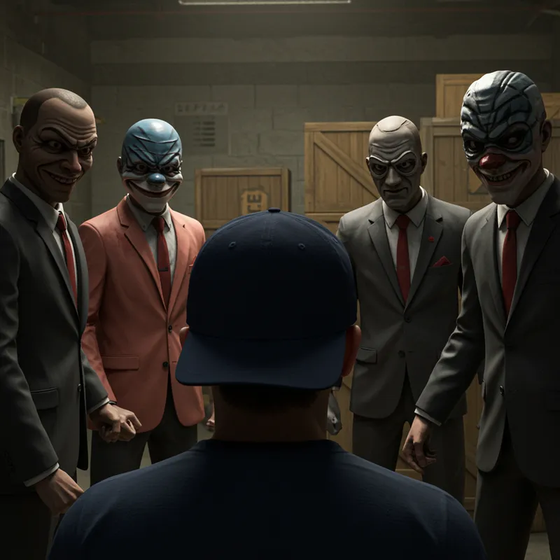 Payday Characters Spotting a Dropped Hat
