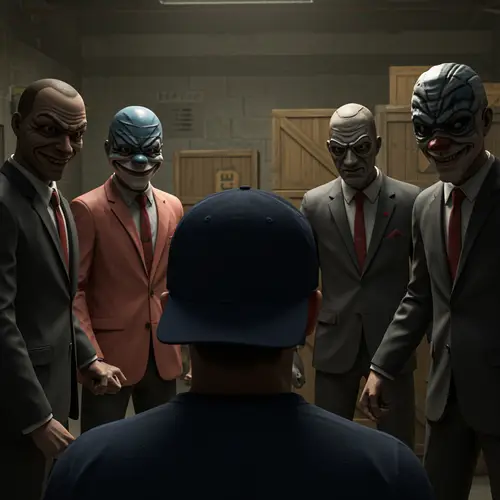 Payday Characters Spotting a Dropped Hat