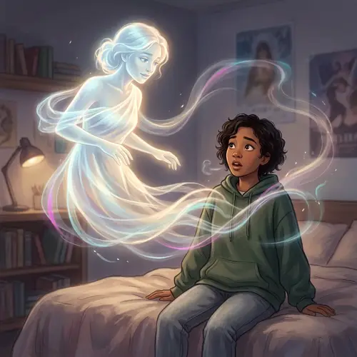 Ethereal Woman Spirit Emerging from Teenage Girl - Visual Story