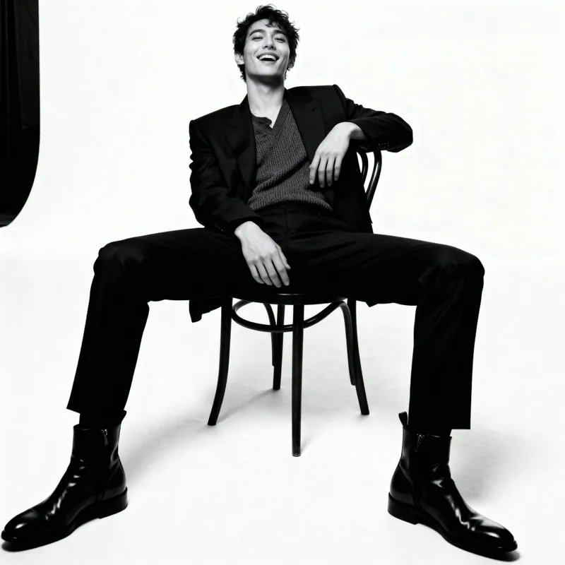 Striking Black and White Fashion Portrait