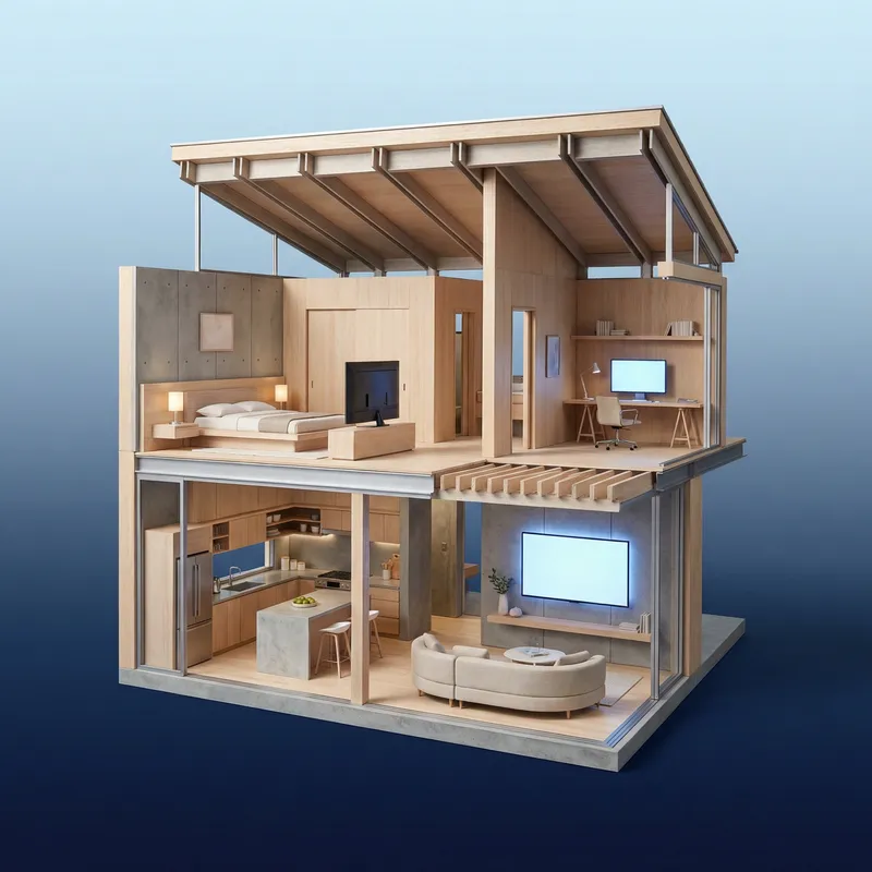 8K Ultra Realistic Two-Story House with Open Rooms & LED TVs