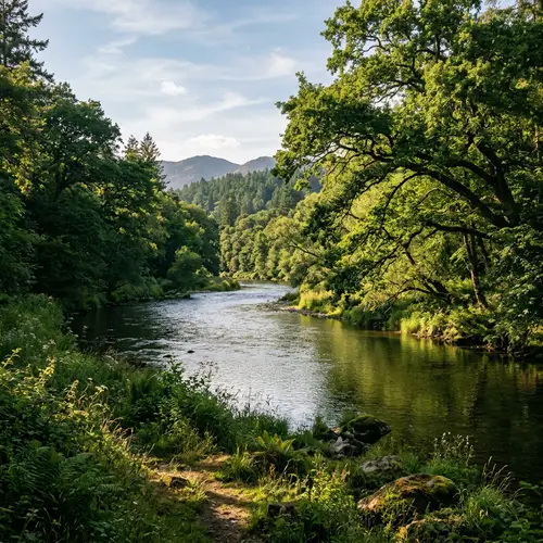 Tranquil River Landscape | Serene Nature Scene