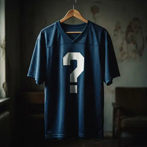 Athletic Mystery: Football Jersey with Question Mark