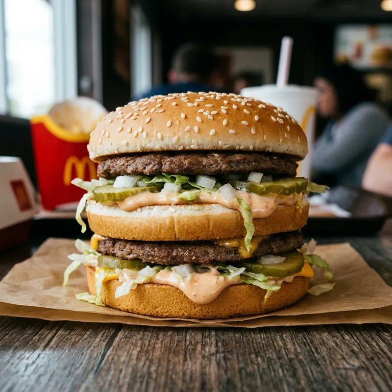Classic Big Mac Burger - A Towering Fast Food Delight