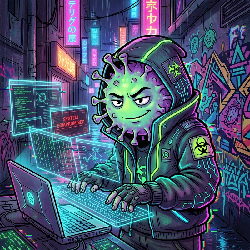 Personified Pathogen Hacker - Cyberpunk Art