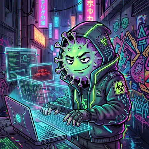 Personified Pathogen Hacker - Cyberpunk Art