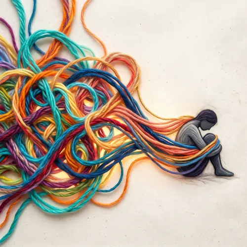 Colorful Strings of Empathy: Vibrant Depiction of Human Emotions