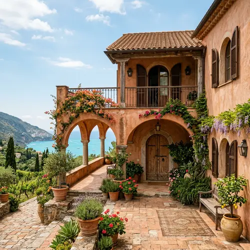Stunning Mediterranean House with Rustic Plants