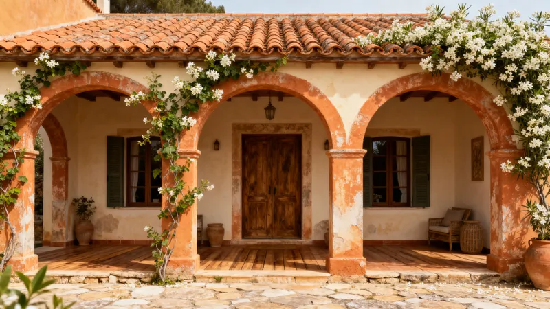 Stunning Mediterranean House with Rustic Plants