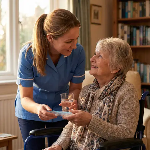 Compassionate Care Worker Assisting Disabled Woman | Connection & Trust