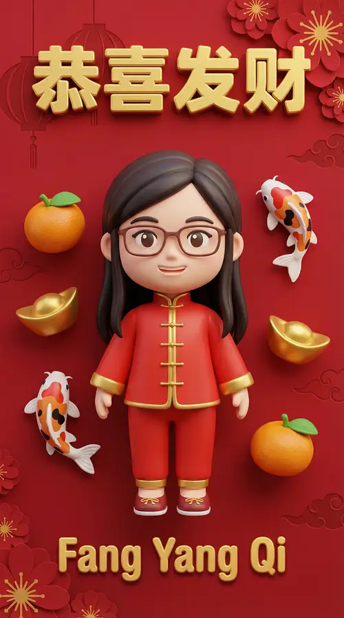 Cute Chinese New Year Greeting Card Design