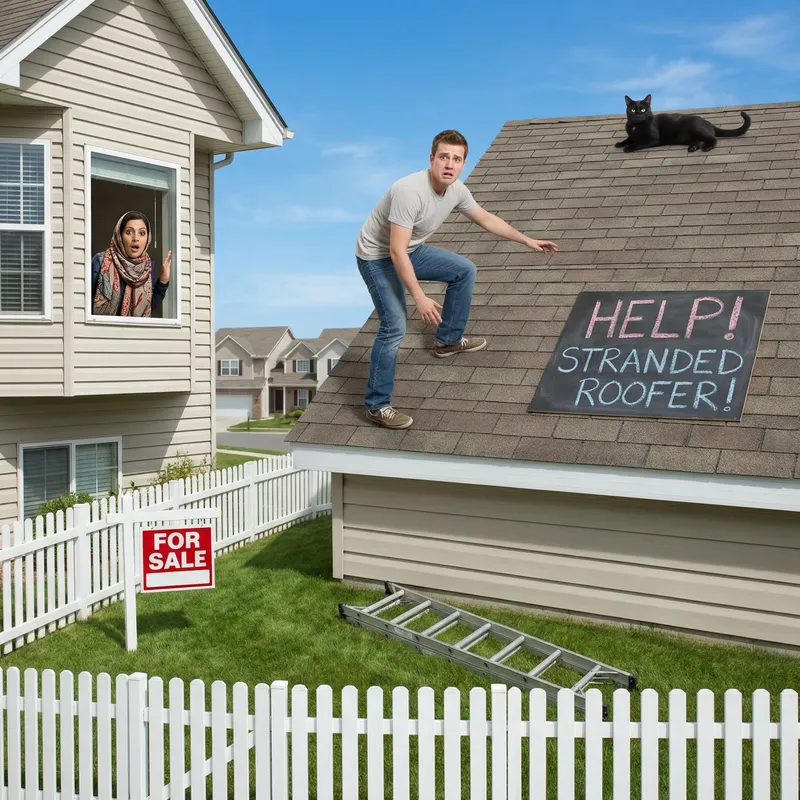 Stuck on the Roof - Hilarious Suburban Misadventure