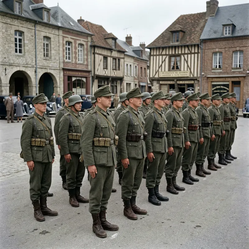 1930s German Military Uniform Details Image | European Town Background 1930s German Military Uniform Details Image | European Town Background