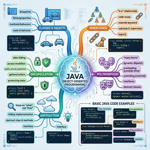 Comprehensive Java Object-Oriented Programming Mind Map