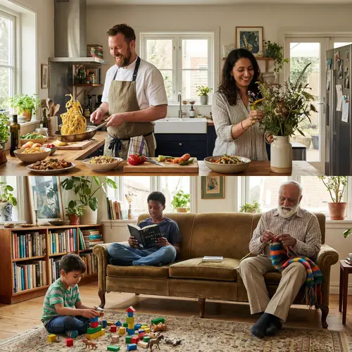 Diverse Home Scene: Thriving Multicultural Moments