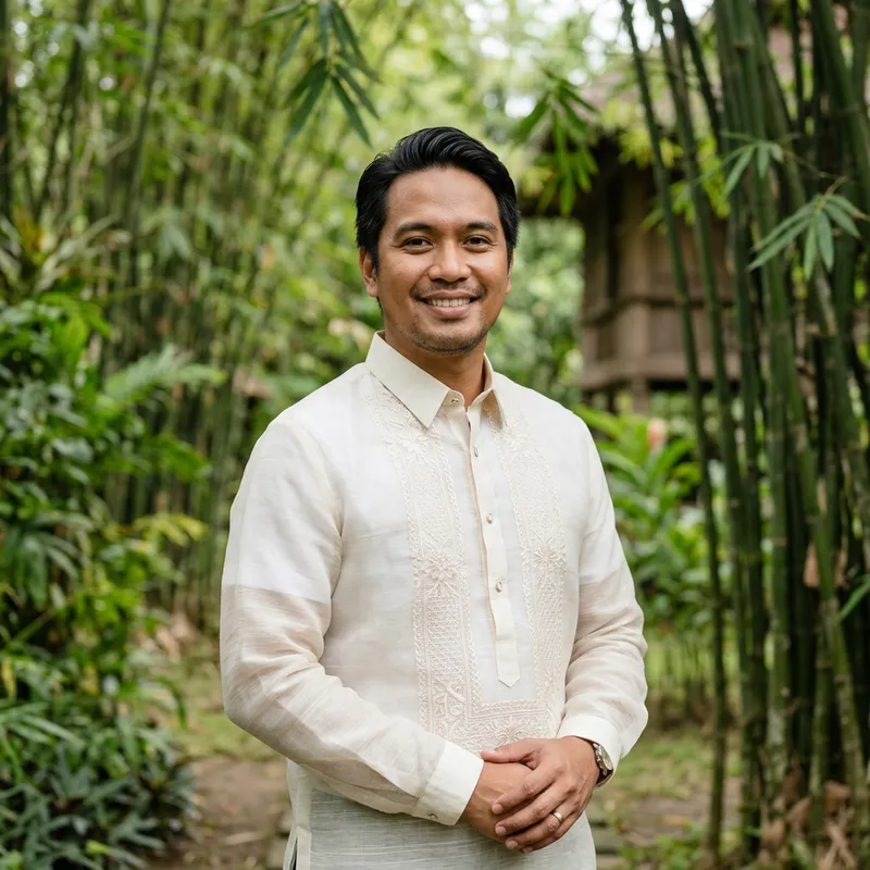 Confident Filipino Male Portrait | Barong Tagalog Fashion