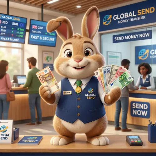 Cute Rabbit Mascot for Money Transfer Services