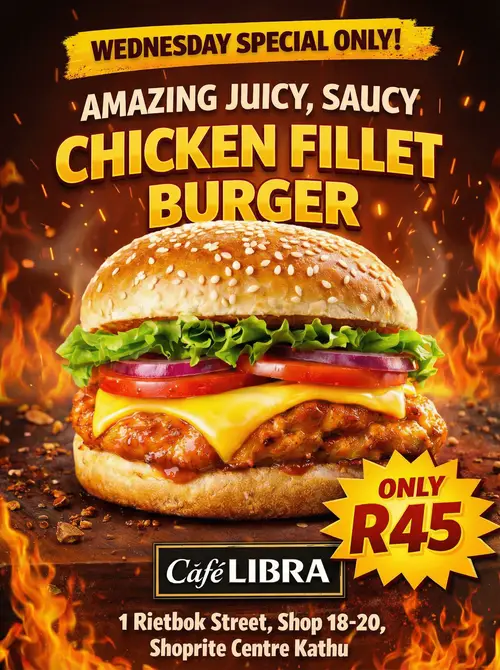 Animated Fast Food Burger Poster for Premium Ads