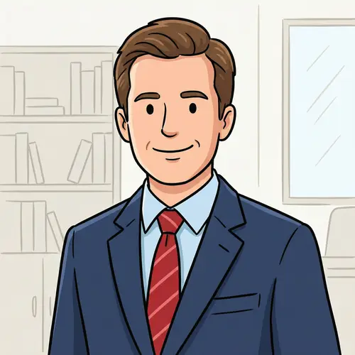 Cartoon Businessman in Suit: Elon Musk Style