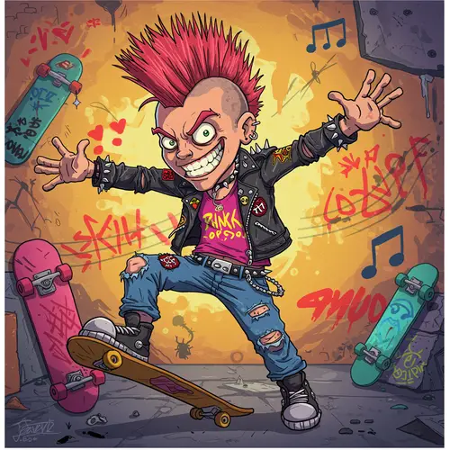 Pop Punk Band Mascot Design