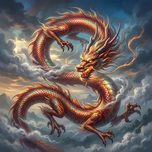 Vibrant Chinese Dragon Twisting and Coiling | Majestic Creature