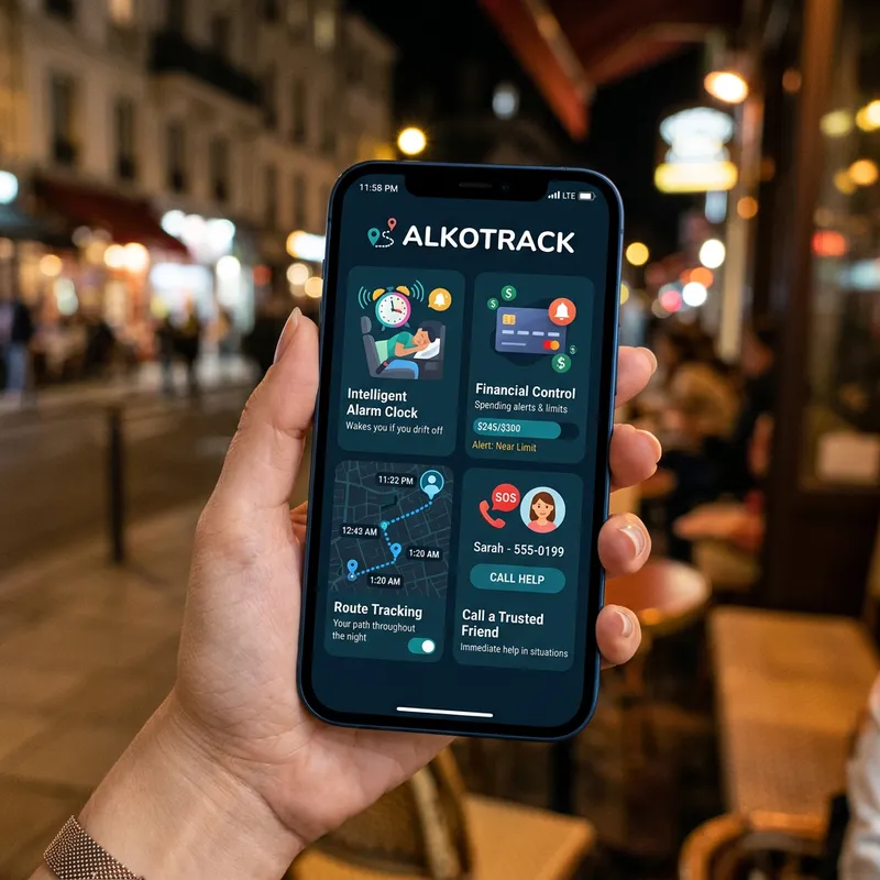 ALKA-TRACK Smart Alarm, Financial Control, Route Tracking & Safety Call Feature ALKA-TRACK Smart Alarm, Financial Control, Route Tracking & Safety Call Feature