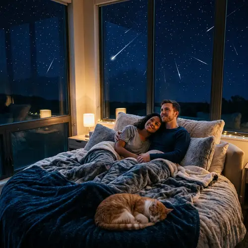 Romantic Night Under Stars with a Cozy Couple