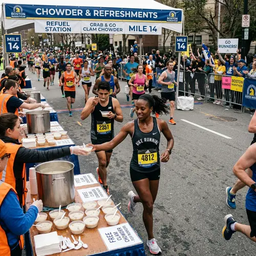 Marathon Event Clam Chowder Refreshment Stall