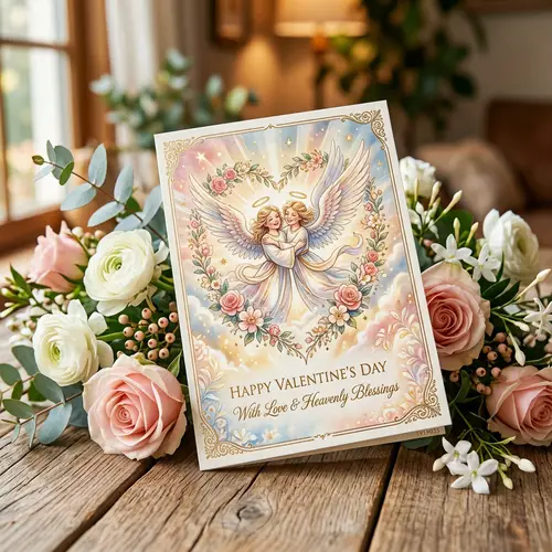 Beautiful Angelic Valentine's Card Creation