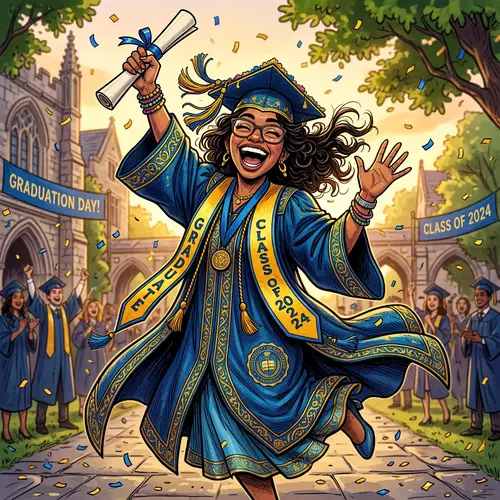 Joyful Graduation Caricature Art
