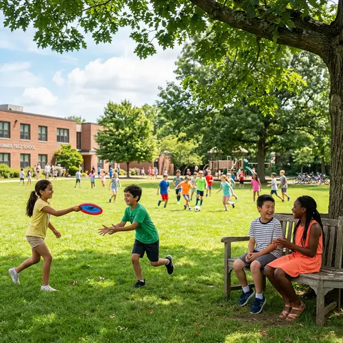 A Vibrant Summer Day at School